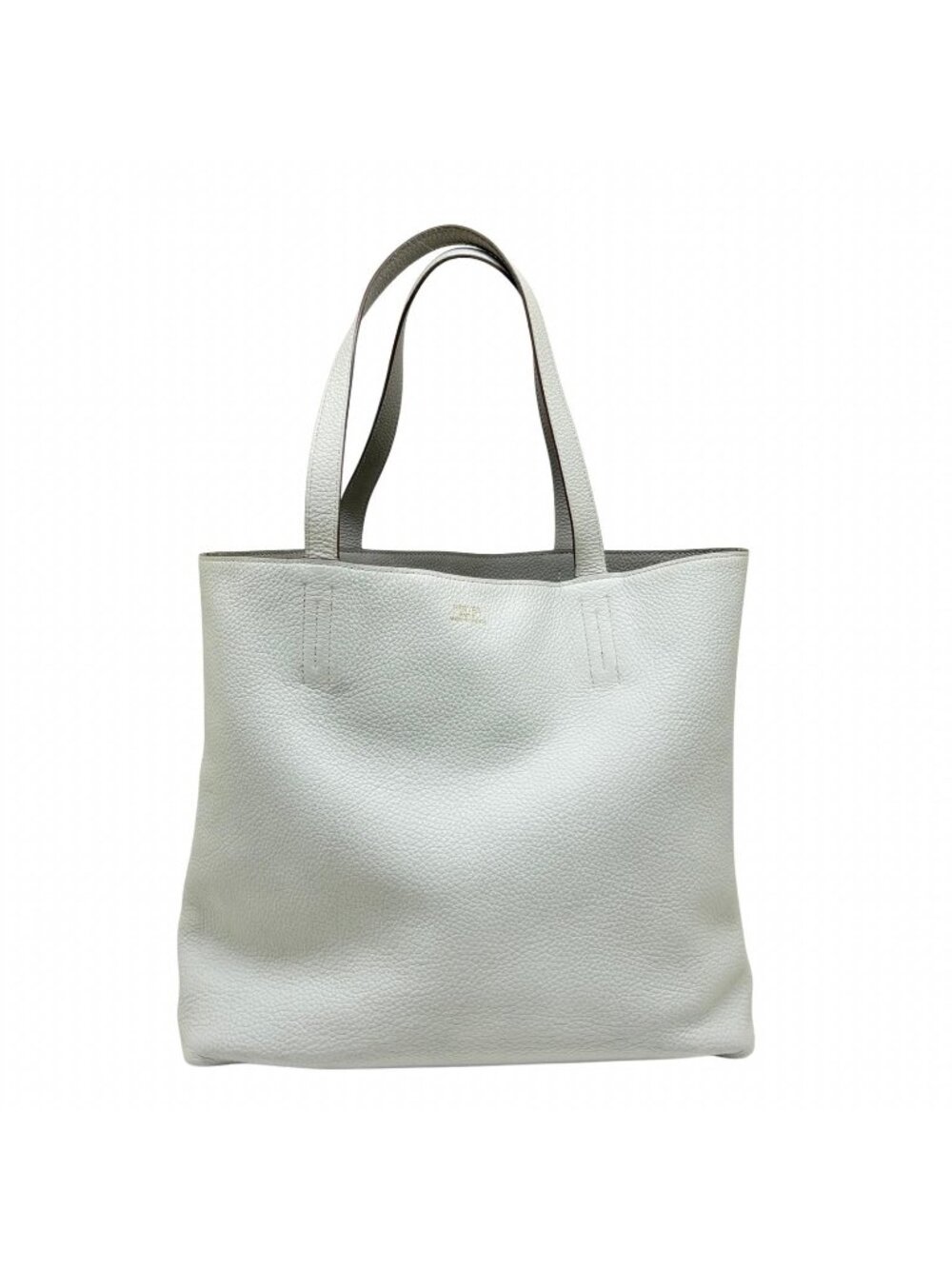 Hermes Double Sens 45 Pearl Gray White Tote Taurillon Clemence